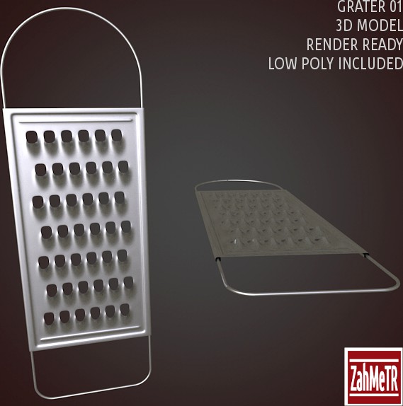 Grater 01 Low - High Poly 3D Model