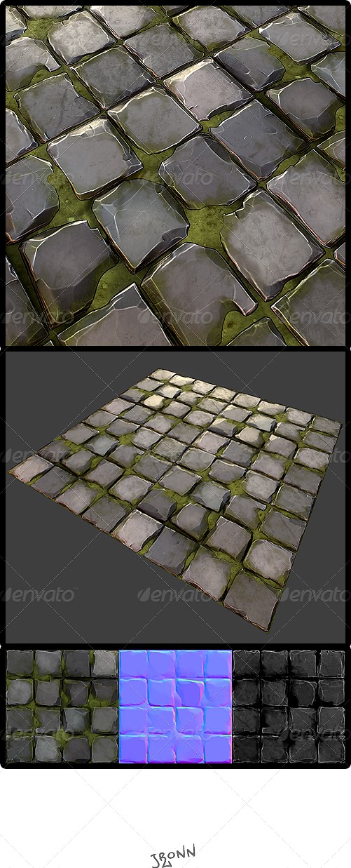 Grassy Stone Road Tile 01