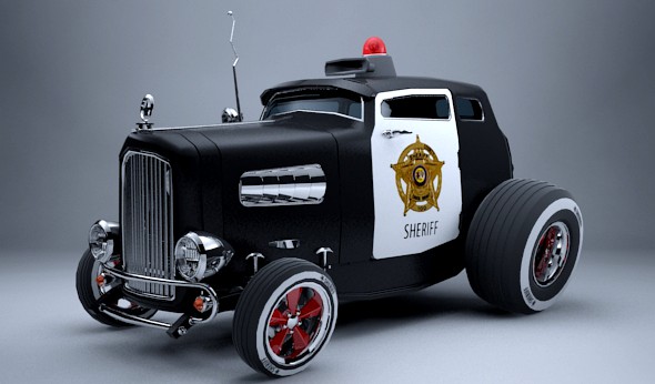 Hot Rod - Police / Sheriff Cartoon Car