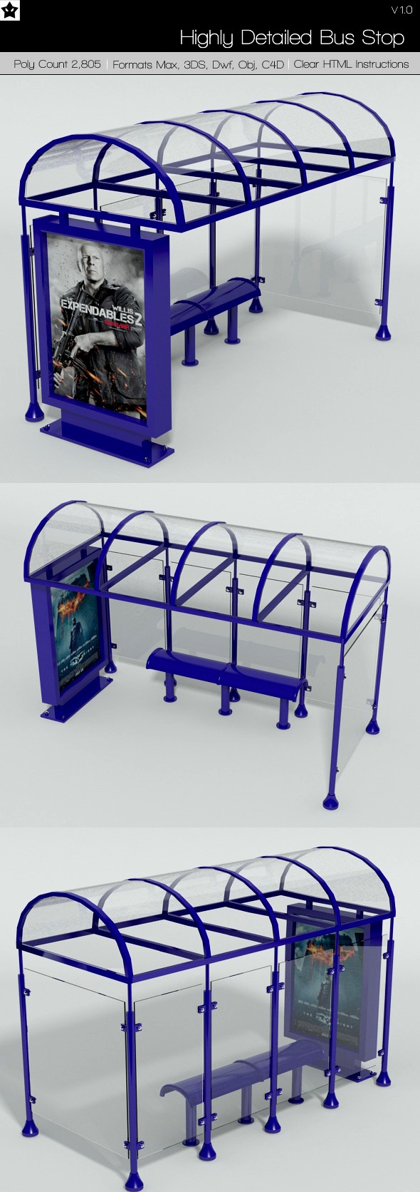 Bus Stop Medium Poly