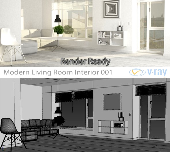 Modern Living Room Interior 001