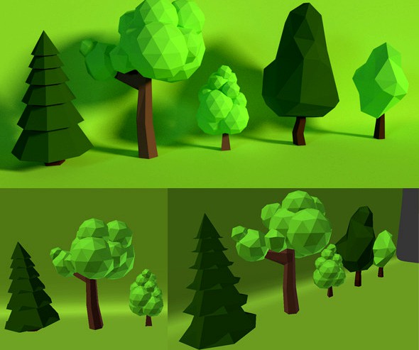 LowPoly Trees .Pack6