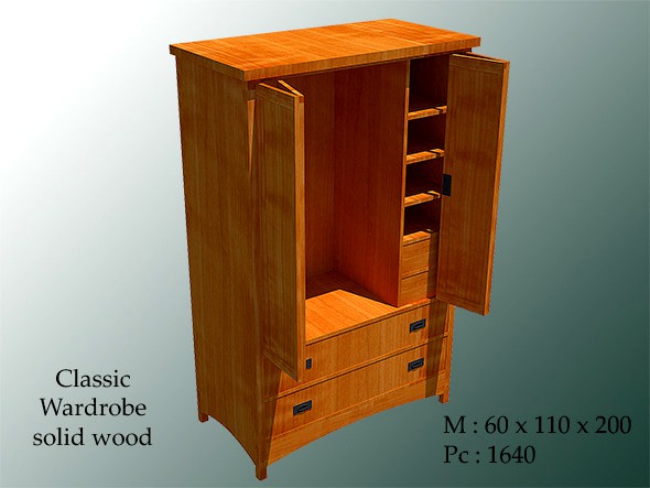 Classic Wardrobe Solid Wood
