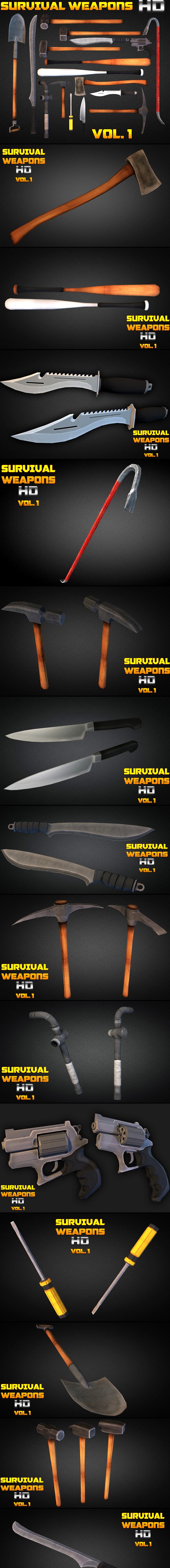 Survival Weapons HD - Vol 1 - Low Poly