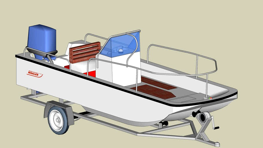 center console fishing boat 3d model