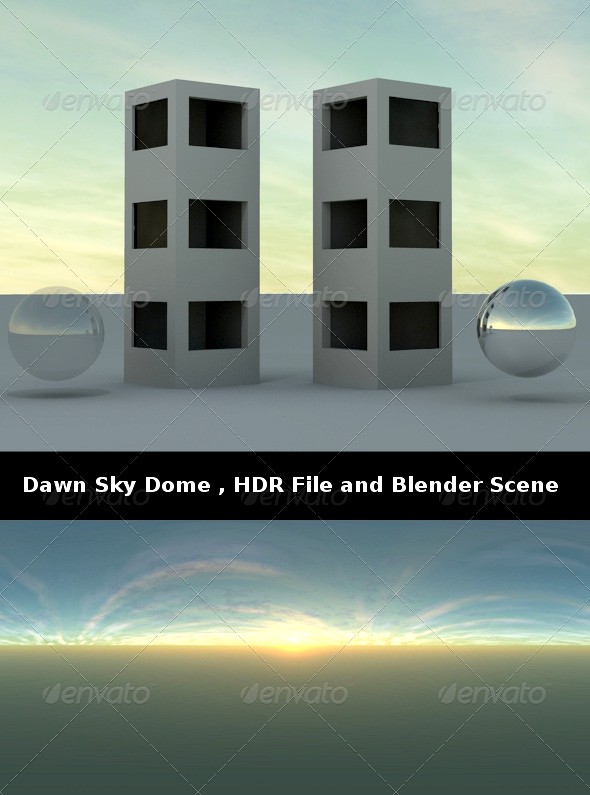 Dawn Sky Dome ,HDR File and Blender Scene