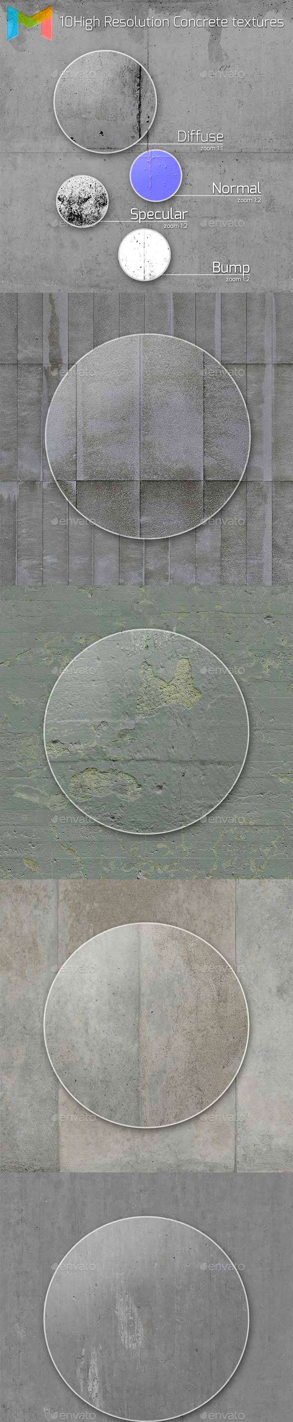 10 HQ Concrete textures