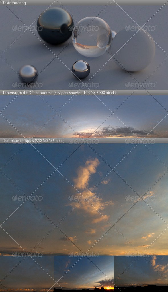 HDRI spherical sky panorama -1841- sunny sunset