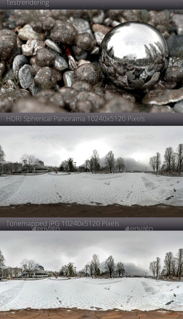 HDRI - Winterly Lakeside Promenade