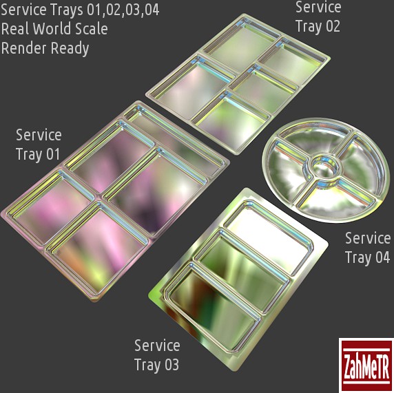 Service Trays Set 4 Parts