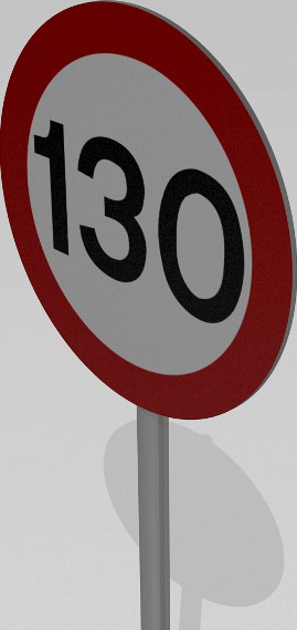 130 Speed limit sign