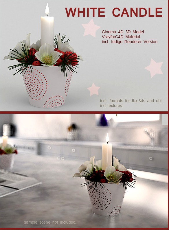 White Christmas Candle