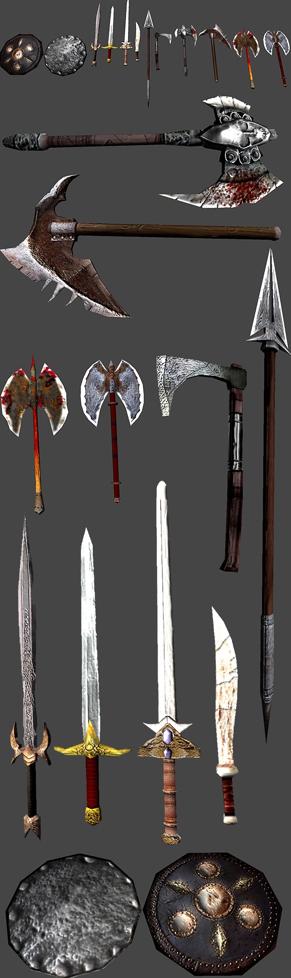 Cold Weapons LowPoly Models Pack