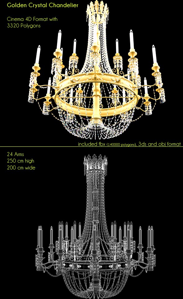 Golden Big Chandelier 24 lights