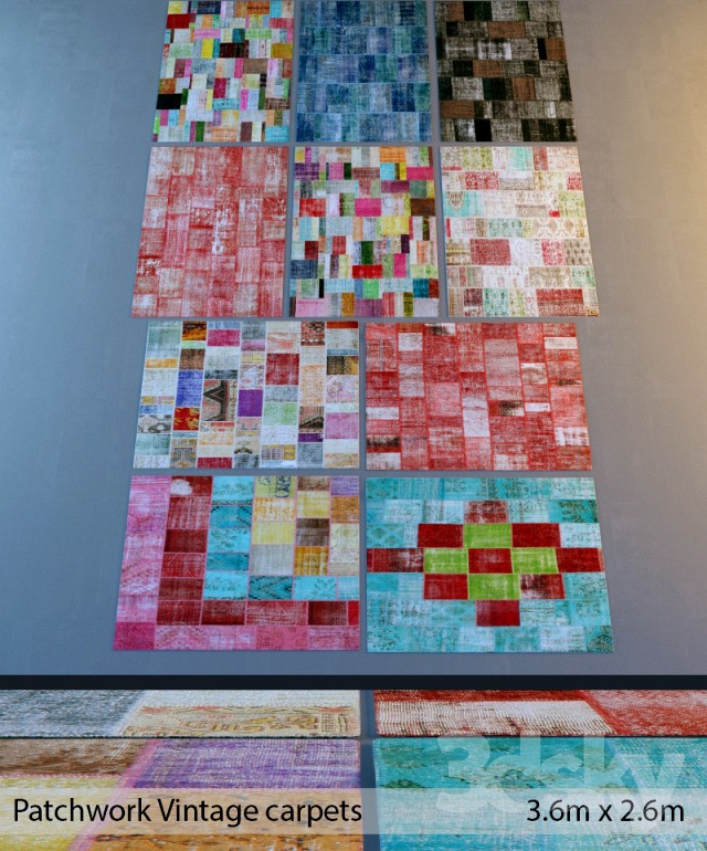 Patchwork Vintage carpets set 1