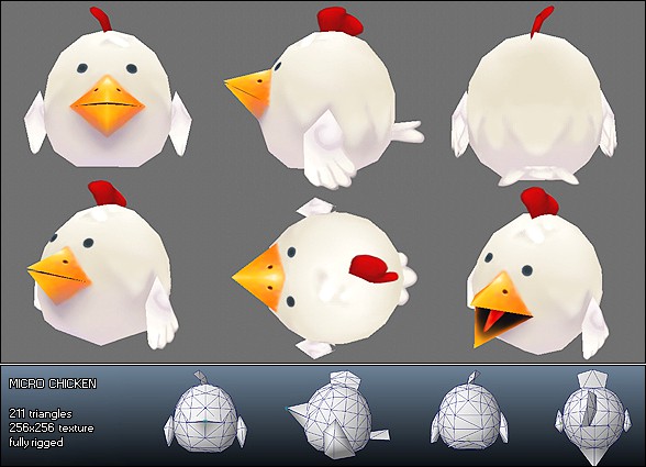 Low Poly Micro Rooster Rudy