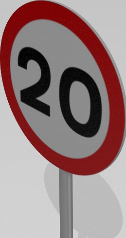 20 Speed limit sign