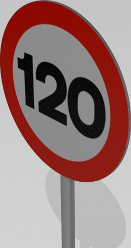 120 Speed limit sign