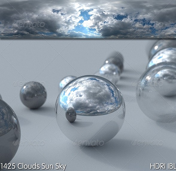 HDRI IBL 1425 Clouds Sun Sky