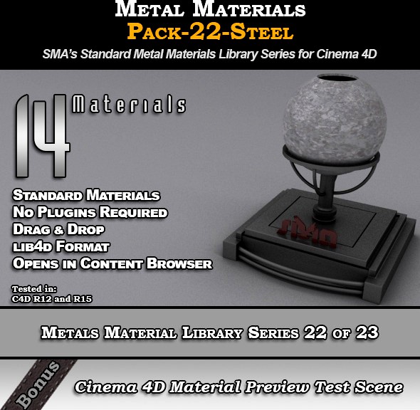 Metals Material Pack-22-Steel for Cinema 4D