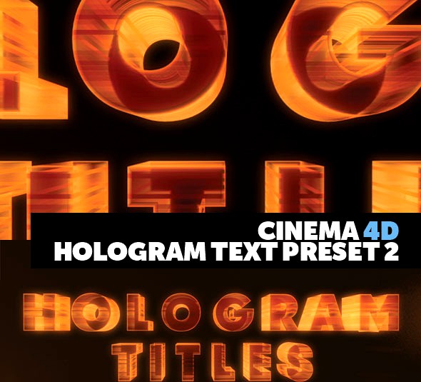 Cinema 4D Title Preset Holograms Style 2