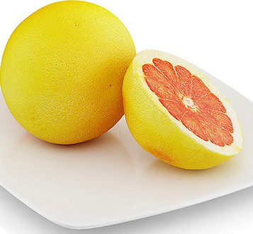 Halved grapefruit