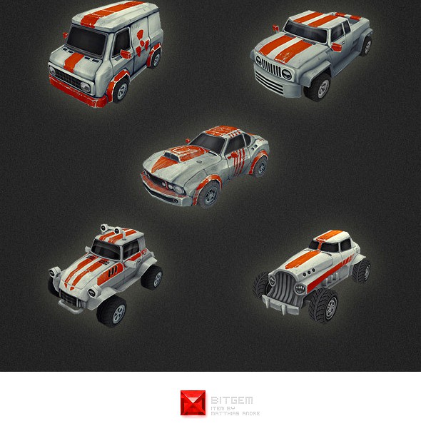 Low Poly Car Set