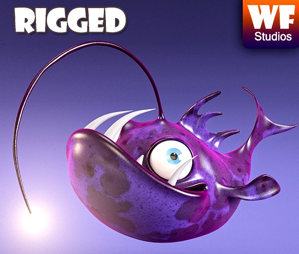 Cartoon Angler Fish - Rigged