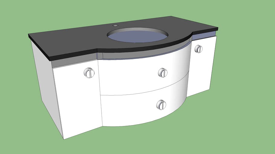 curved vanity unit 3d model