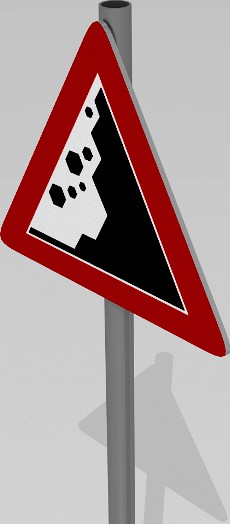 Falling rocks sign