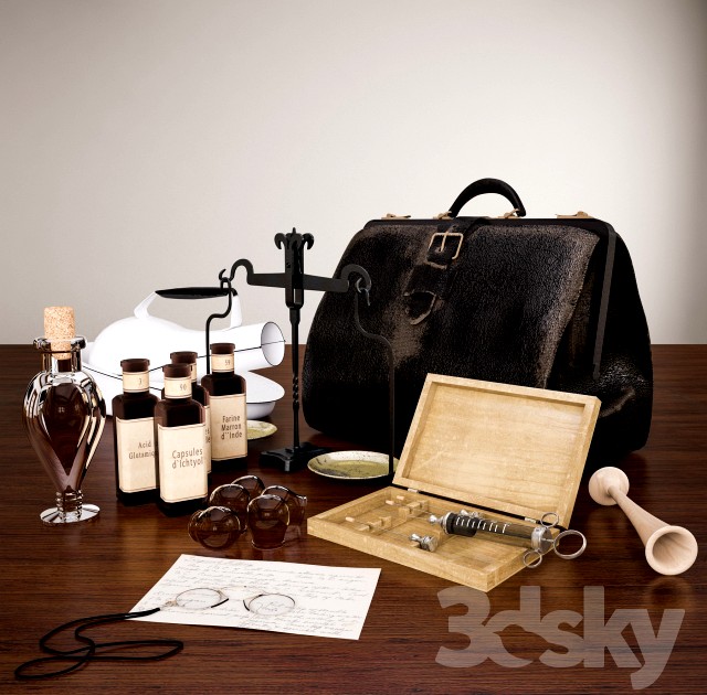 Decorative antique medical kit / Antique decorative medicine set