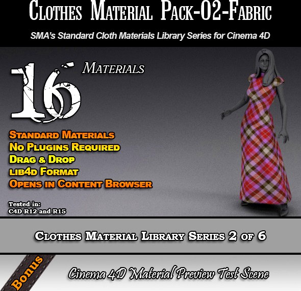 Standard Clothes Material Pack-02-Fabric for C4D