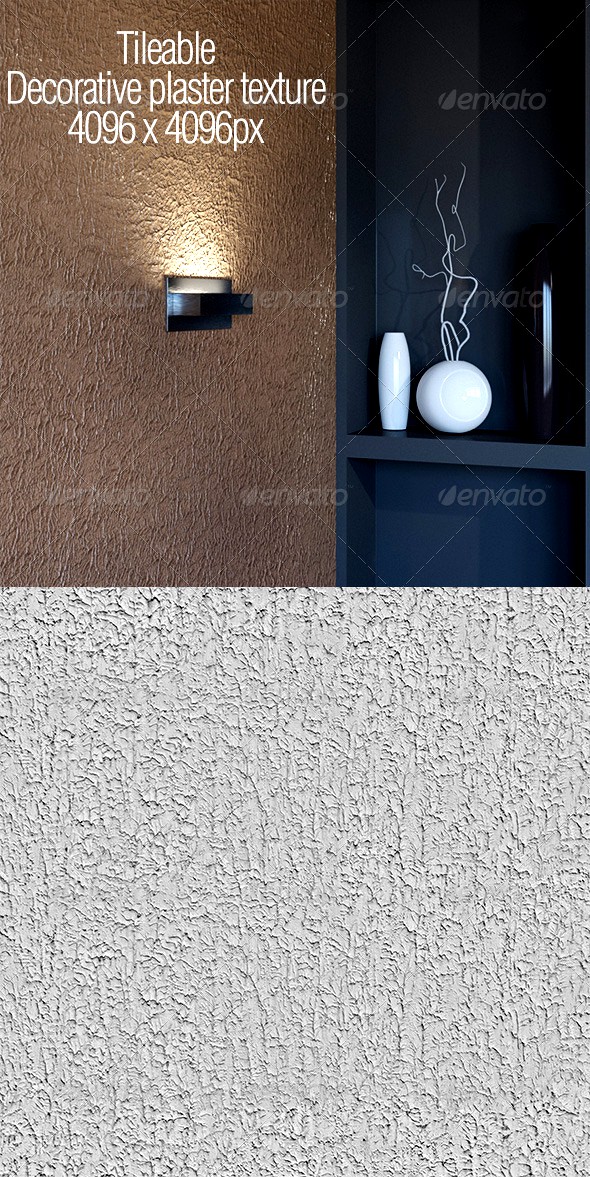 Tileable decorative plaster texture