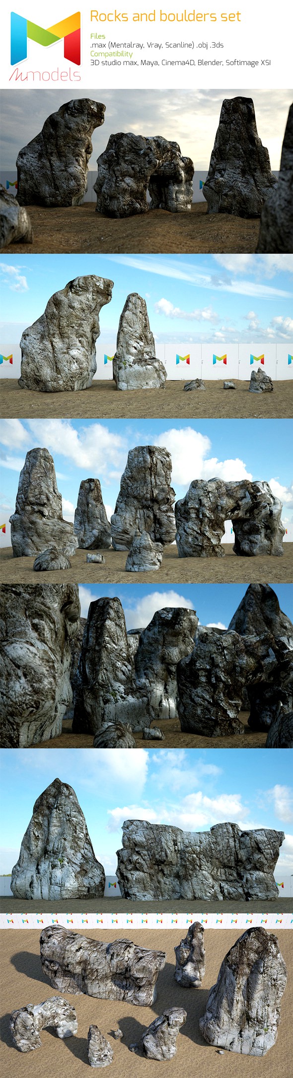 Rock and boulder set