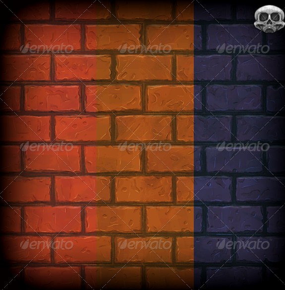 Hand Painted Brick Wall Texture Tile