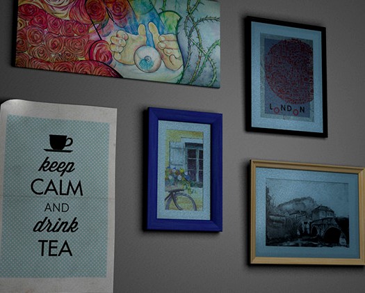 Picture Frames and Paintings Set