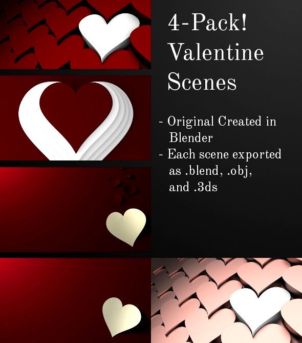 4 Pack - Valentine Scenes