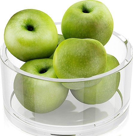 Apples in glass bowl