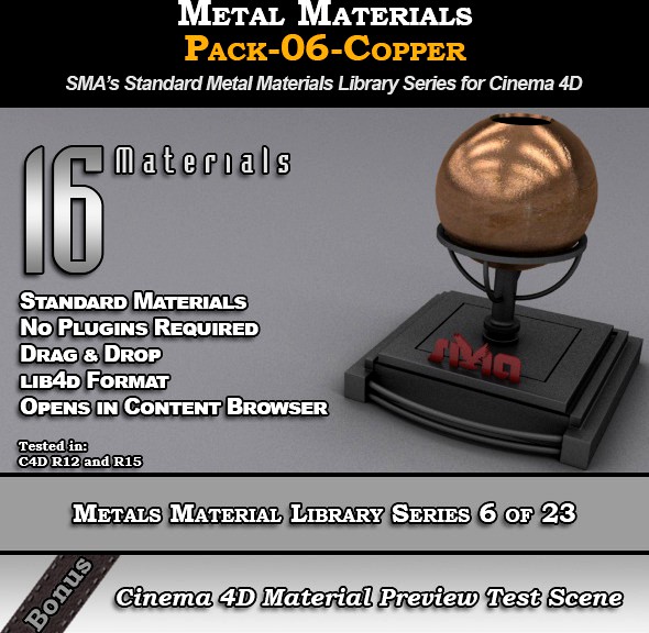 Metals Material Pack-06-Copper for Cinema 4D