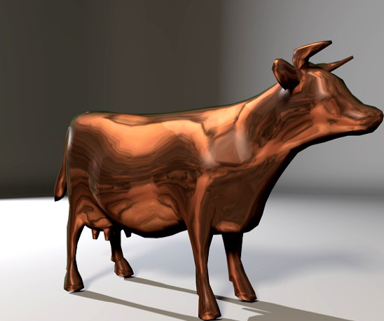 Bronze Cow Low Poly