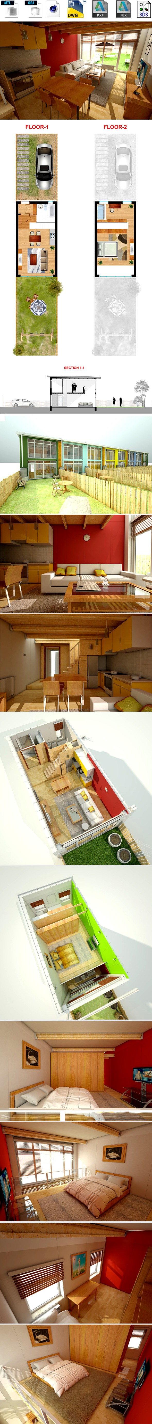 House interior, Exterior