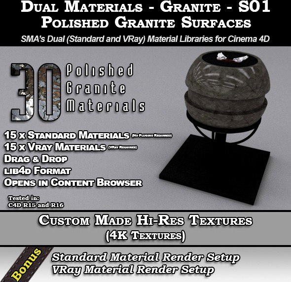 Dual Materials - Granite - S01 - Polished Granite