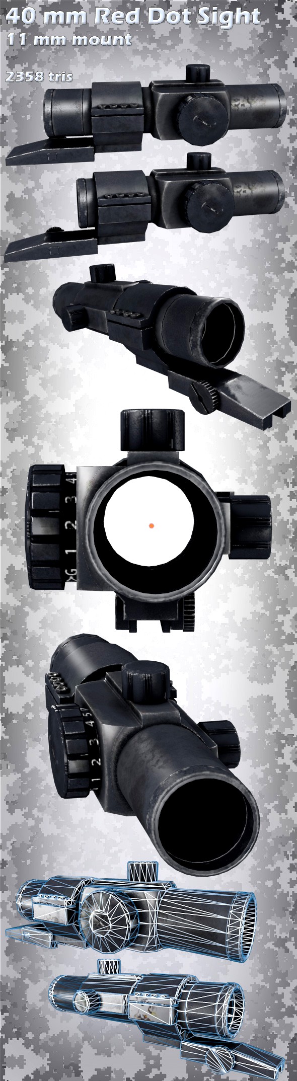 40mm Red Dot Sight with 11mm mount