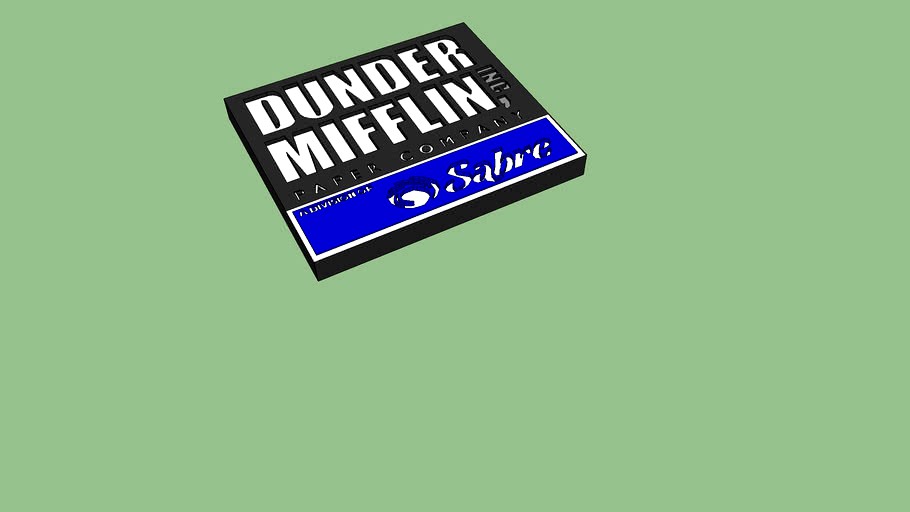 Dunder Mifflin Sign with Sabre 3d model