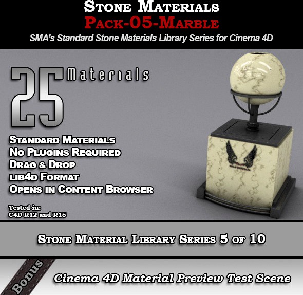 Standard Stone Material Pack-05-Marble for C4D