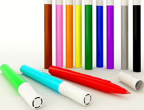 Customizable Coloured Marker with Vray Materials