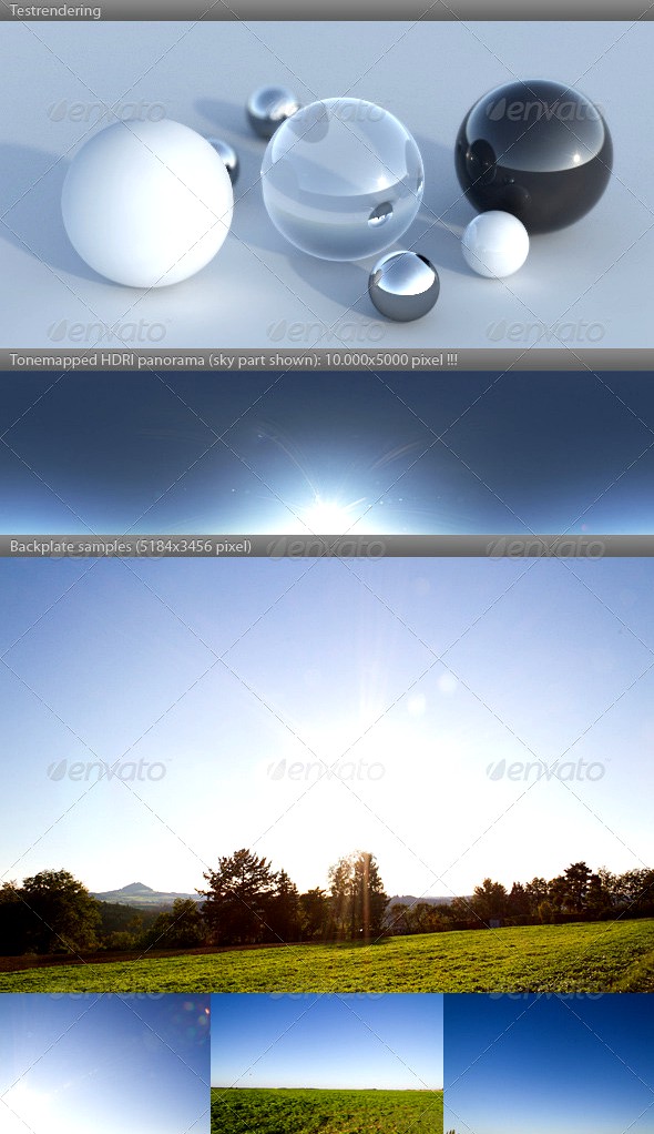 HDRI spherical sky panorama -1720- clear sunny