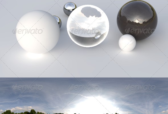 HDRI spherical panorama - 1909- cloudy sky