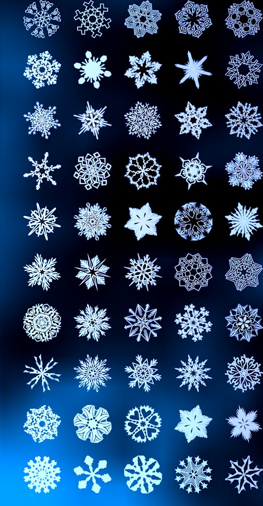 50 Pack of 3D Snowflakes