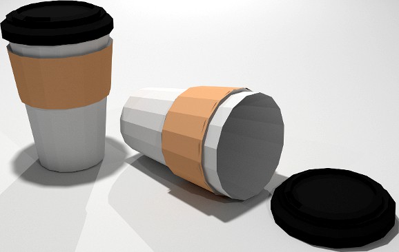 Low Poly Paper Coffee Cup